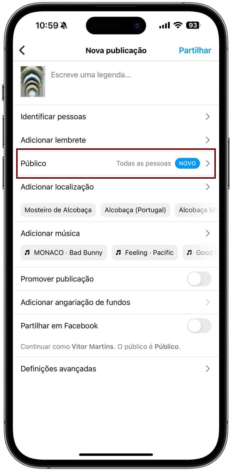 Publicação Instagram feed para Amigos Chegados