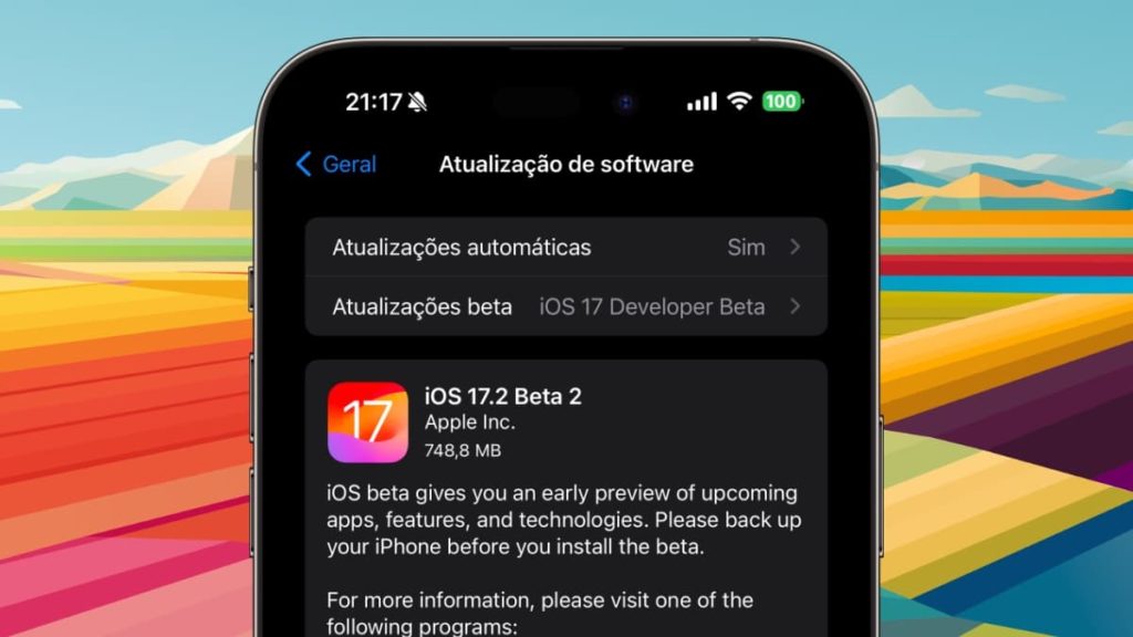 iOS 17.2 beta 2 está disponível para programadores e traz novidades