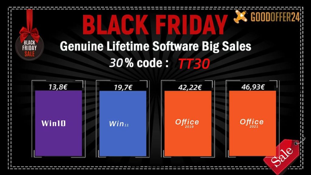 Black Friday GoodOffer24: Windows 11 a partir de 12€
