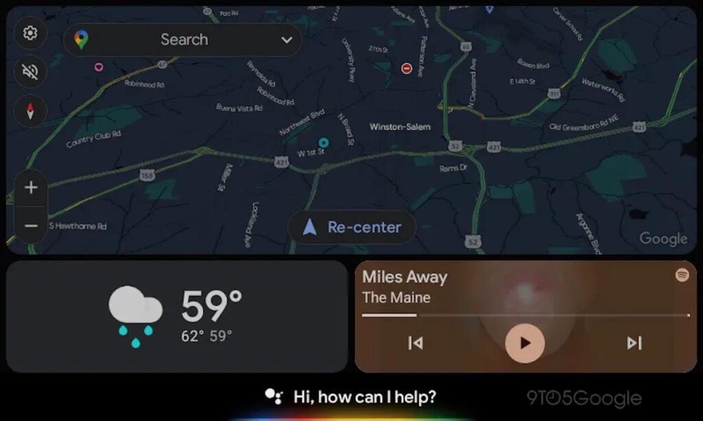 Android Auto Google interface Assistente