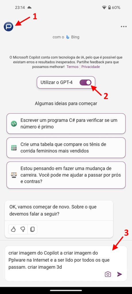 IA Microsoft criar imagens Copilot