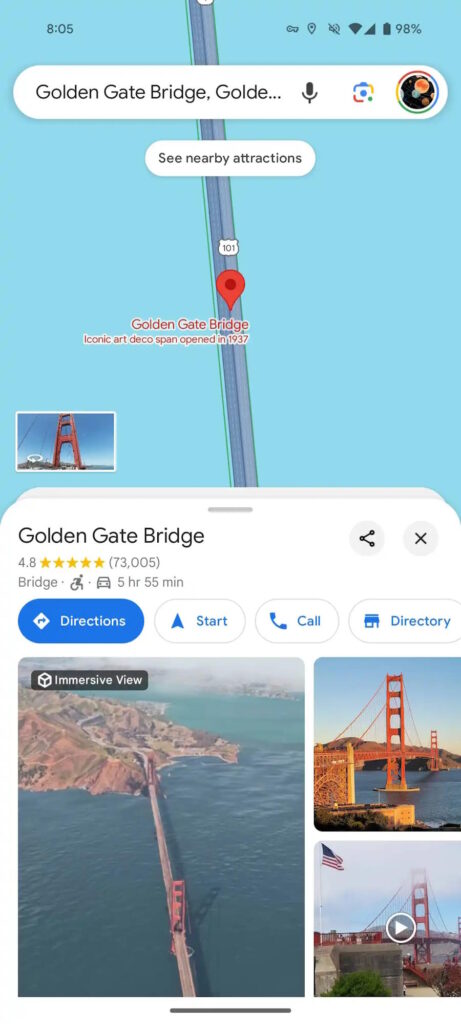 Google Maps inteface novidades pesquisas