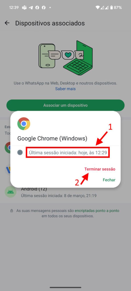 WhatsApp conta roubada dispositivos segurança