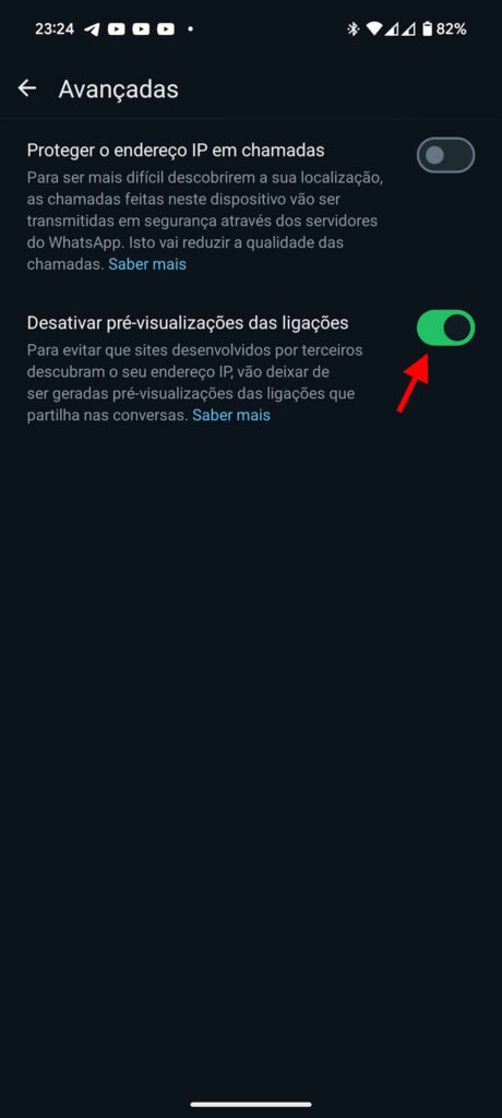 WhatsApp pré-visualização links segurança proteção