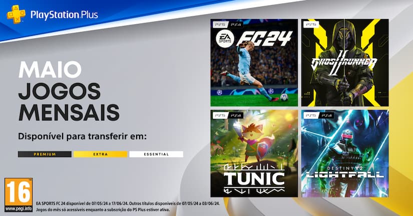 Jogos grátis no Playstation Plus para Maio de 2024