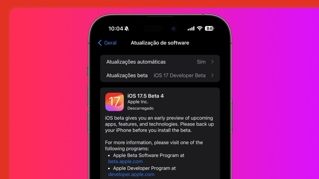 Apple lança beta 4 do iOS 17.5 e traz nova funcionalidade: Estado da reparação