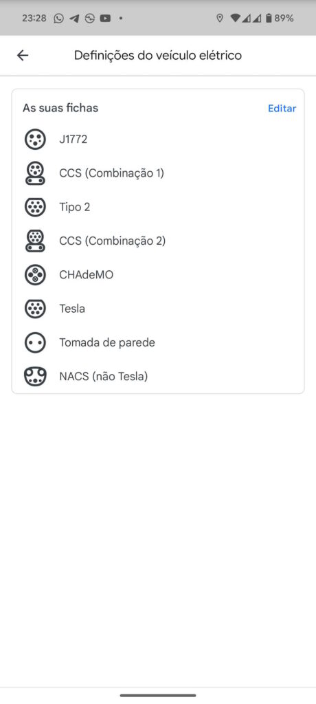Google Maps Android condutores carros elétricos