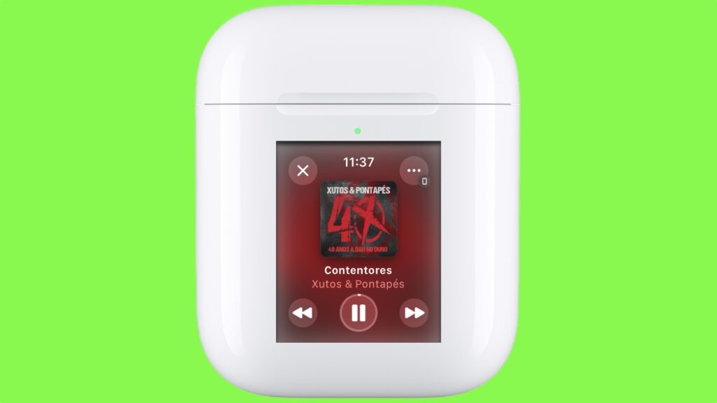 Apple patenteia novo design dos AirPods com ecrã incorporado na caixa