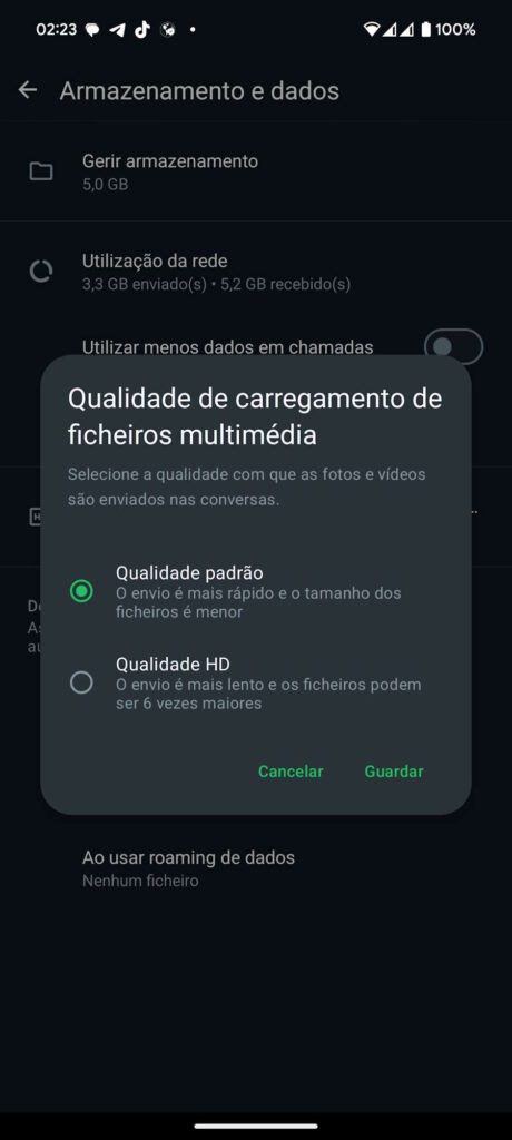 WhatsApp HD imagens qualidade