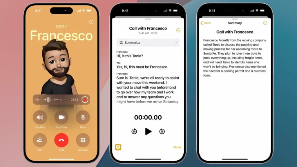iOS 18 facilita a gravação de qualquer chamada telefónica e a sua transcrição para texto
