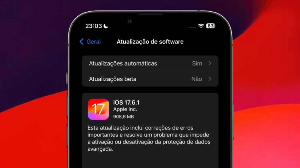 Apple lança iOS 17.6.1 com correção de erros na proteção de dados avançada
