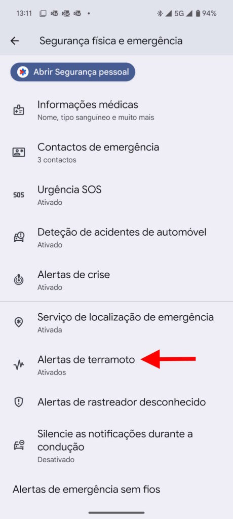Android Google sismo iPhone partilhar
