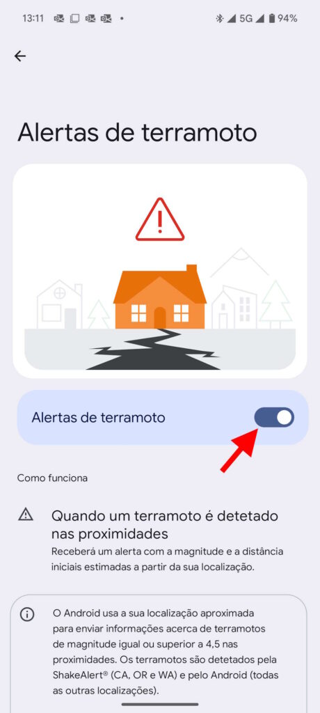 Android Google sismo iPhone partilhar