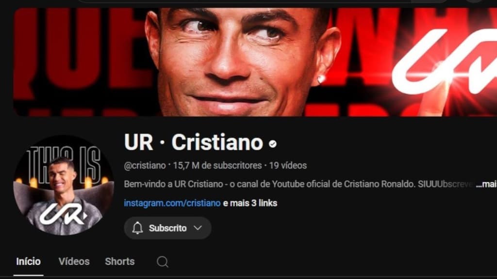 Cristiano Ronaldo lançou um canal no YouTube! “UR” já tem mais de 16 milhões de subscritores