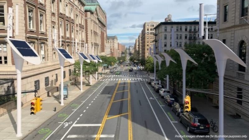 Este carregador de VE que produz energia pode substituir os postes de iluminação pública