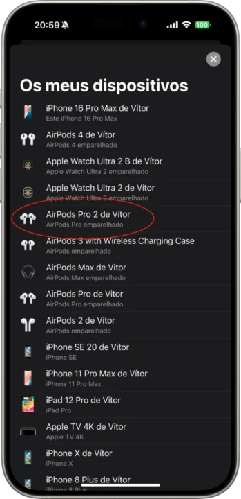 Imagem App Suporte Apple para comprar um dos AirPods