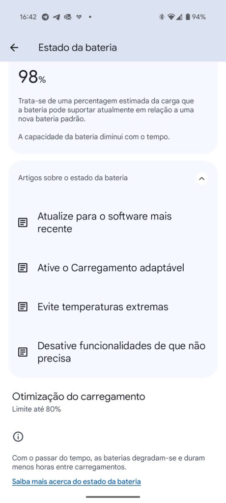 Android 16 bateria smartphone Google