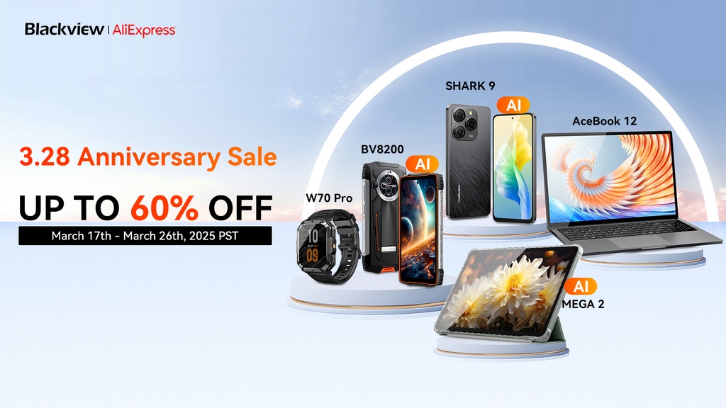 Blackview comemora o aniversário do AliExpress com descontos até 60% no evento 328