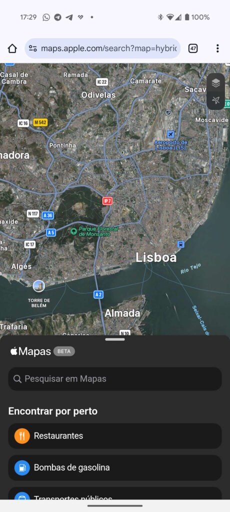 Apple Maps Android Google browser