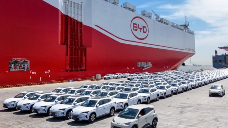 BYD: maior navio de transporte de carros do mundo zarpou para a primeira viagem