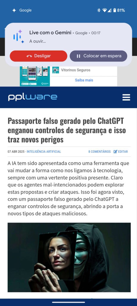 Gemini Live Google IA câmara ecrã