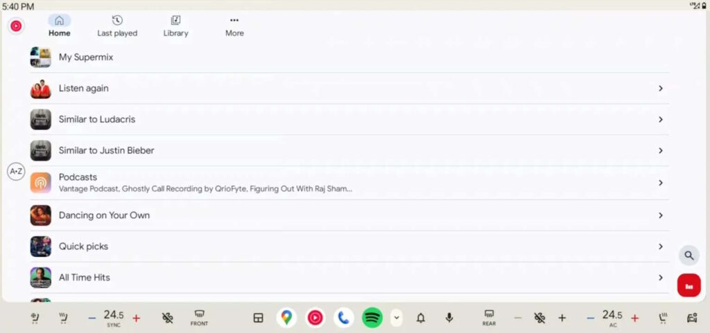 Android Auto Google interface tema claro