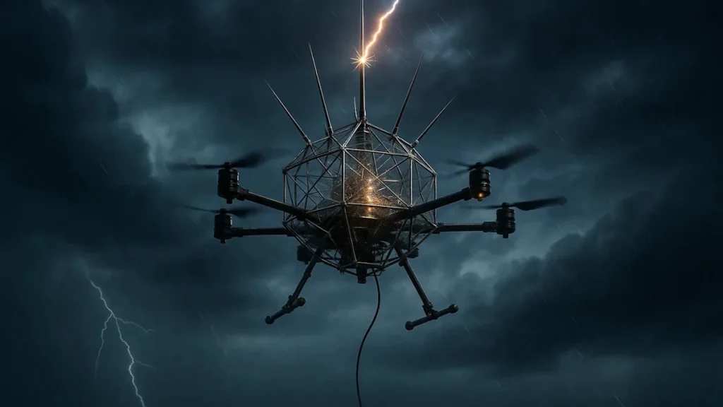 Japão cria drone que funciona como “pára-raios” para proteger contra descargas elétricas