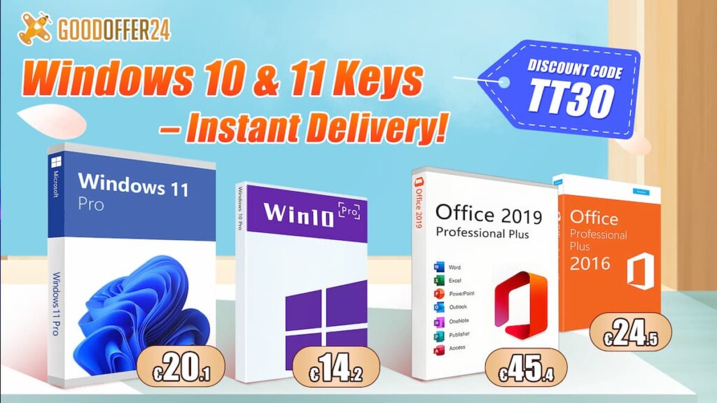 Poupe até 30% em Windows e Office com chaves digitais da GoodOffer24