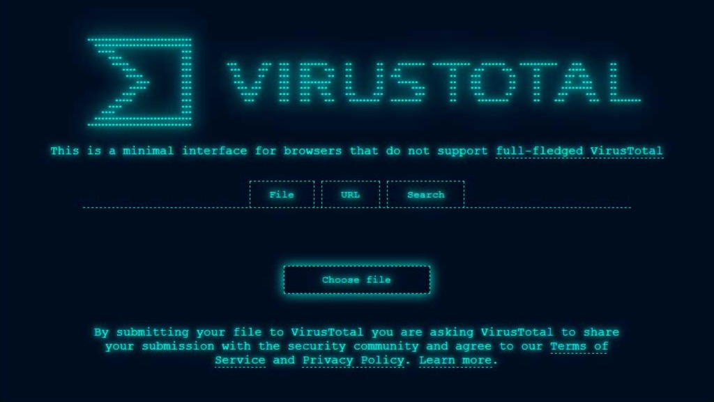 VirusTotal: analise ficheiros, URLs, IPs para deteção de malware