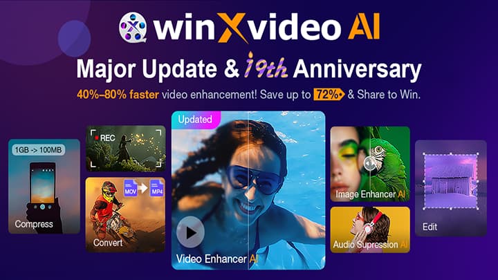 Deixe os seus vídeos e imagens cristalinos com o Winxvideo AI 4.0 [Desconto]