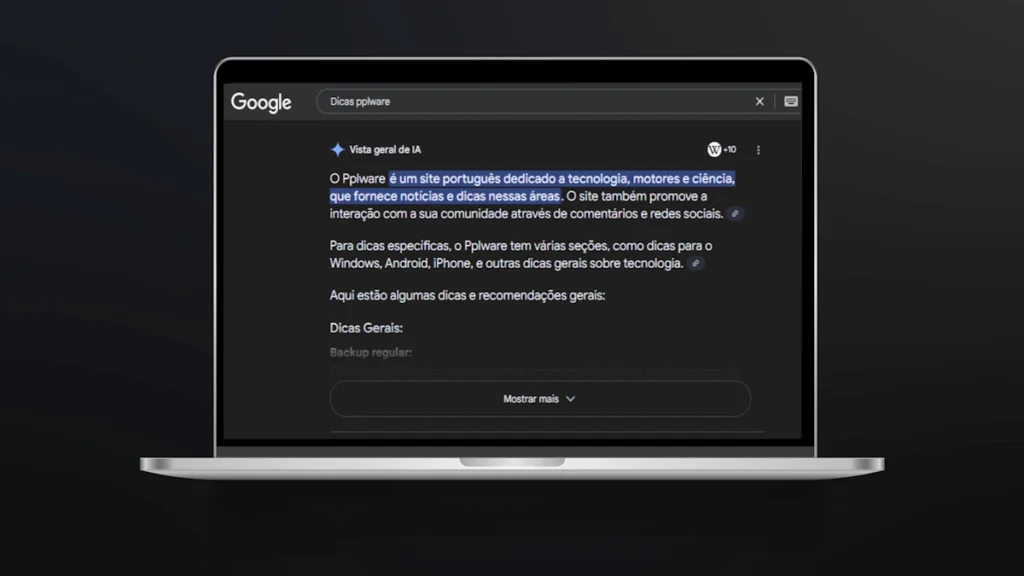 Dica: como desativar as vistas gerais de IA do Google no Chrome