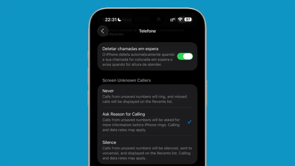 iOS 26 beta 4: voltou a função “Silenciar chamadas desconhecidas” com nova filtragem