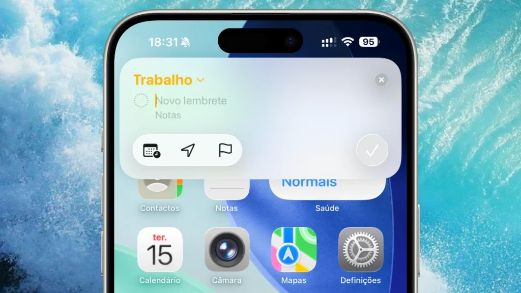 iOS 26 traz novo atalho para criar lembretes rapidamente na app Lembretes da Apple