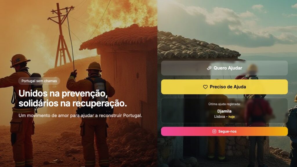 “Portugal sem chamas”: plataforma criada em apenas 2h ajuda vítimas dos incêndios