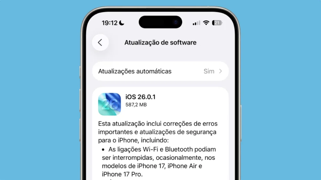 Apple lança o iOS 26.0.1 para o iPhone com correções